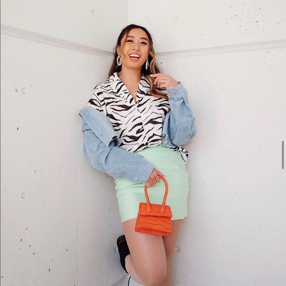 Zebra Print Button Up Shirt - Picture 2 of 5